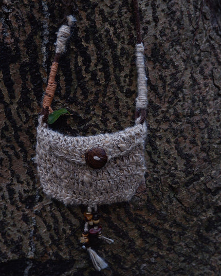 Tranquility Handmade Decorative Pouch with Natural Beads