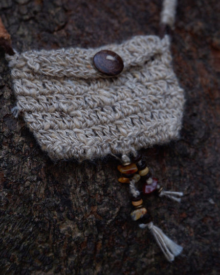 Tranquility Handmade Decorative Pouch with Natural Beads