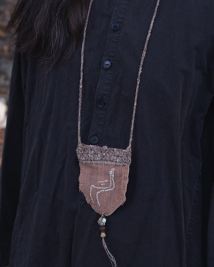 Serenity Silk Pendant Pouch with Natural Beads