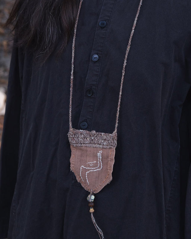 Serenity Silk Pendant Pouch with Natural Beads