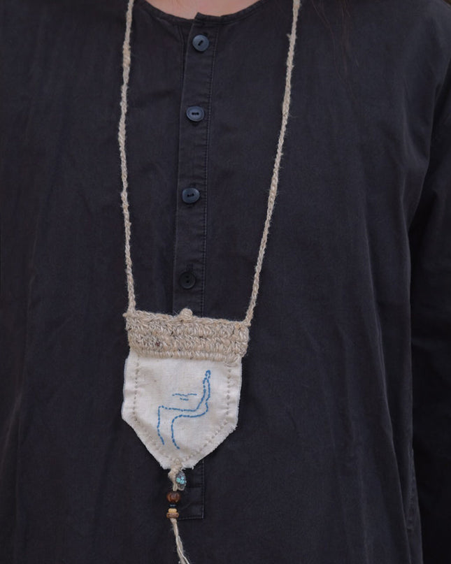 Serenity Silk Pendant Pouch with Natural Beads
