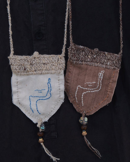 Serenity Silk Pendant Pouch with Natural Beads