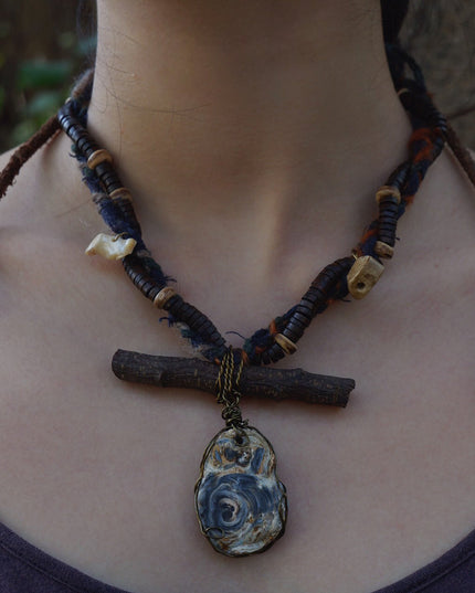 Primal Energy Pendant Necklace with Natural Elements