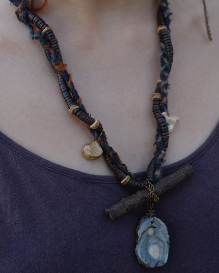 Primal Energy Pendant Necklace with Natural Elements