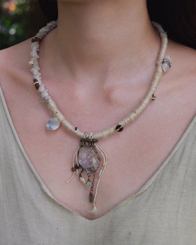 Healing Clarity White Crystal Pendant