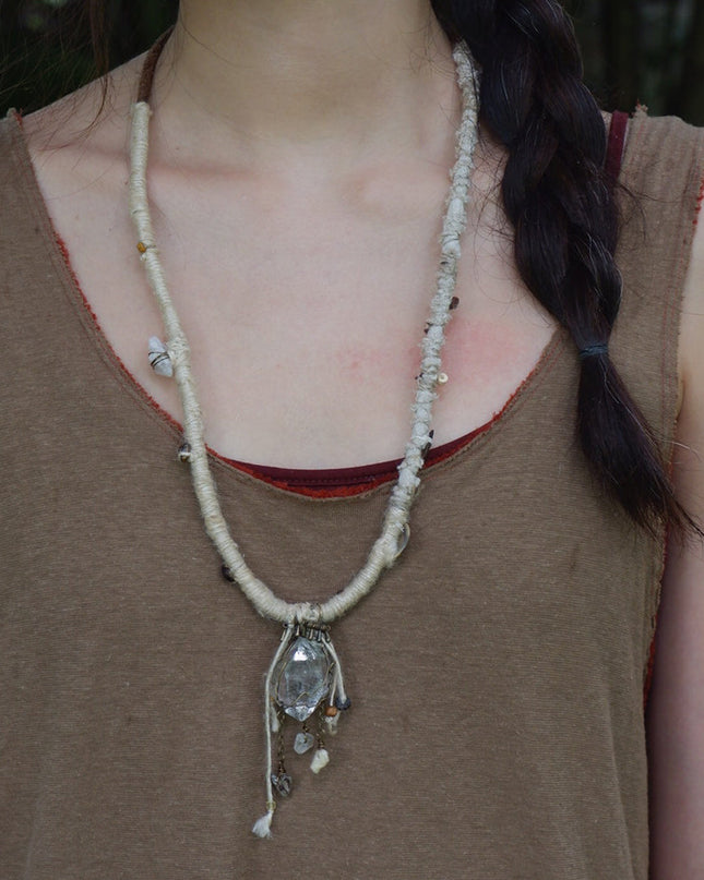 Healing Clarity White Crystal Pendant