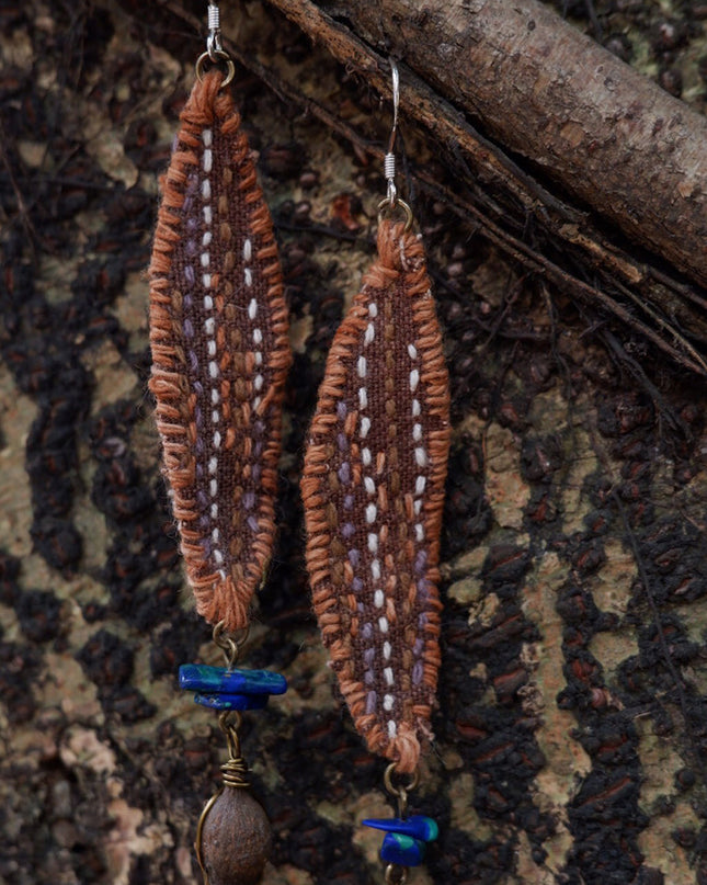 Wealth Embrace Earrings – Lapis Lazuli & Brass