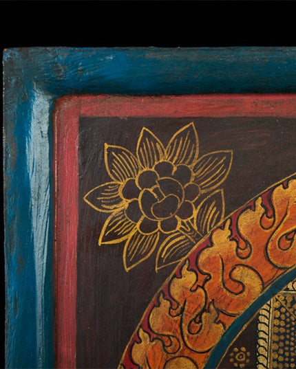 19th Century Bhaisajyaguru Butsudan Woodblock Tibetan Antique Thangka Purely Hand-painted
