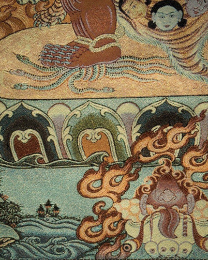 19th Century Six-armed Hayagriva Tibetan Antique Thangka Golden Thread Weaving From Tashi Lhunpo Monastery