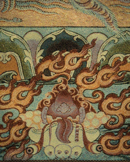19th Century Six-armed Hayagriva Tibetan Antique Thangka Golden Thread Weaving From Tashi Lhunpo Monastery