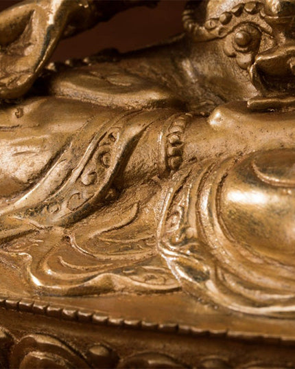 19th Century Usnisavijaya Tibetan Antique Buddha Statue Bronze Gilt From Seduojin Monastery