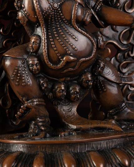 19th Century Vajrapani Tibetan Antique Buddha Statue Purple Lima Copper From Tashi Lhunpo Monastery