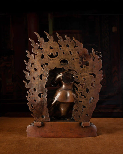 19th Century Vajrapani Tibetan Antique Buddha Statue Purple Lima Copper From Tashi Lhunpo Monastery