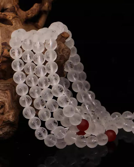 108 Mala Beads Clear Crystal Healing Necklace