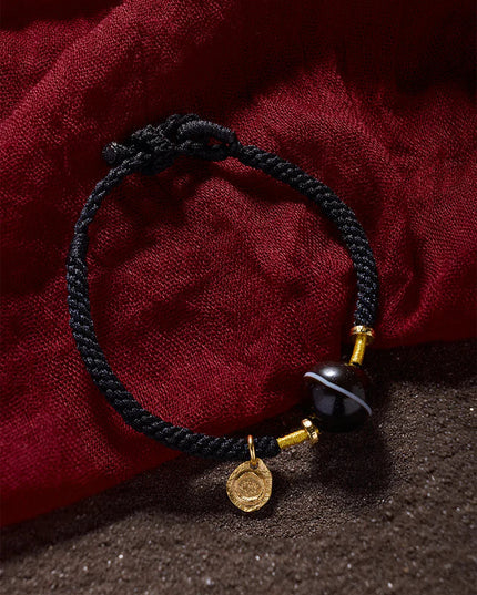 Single Line Dzi Bead Bracelet – Blessings of Protection and Spiritual Energy