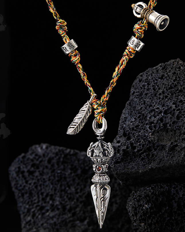 Multicolored Handcrafted Vajra Pendant Necklace