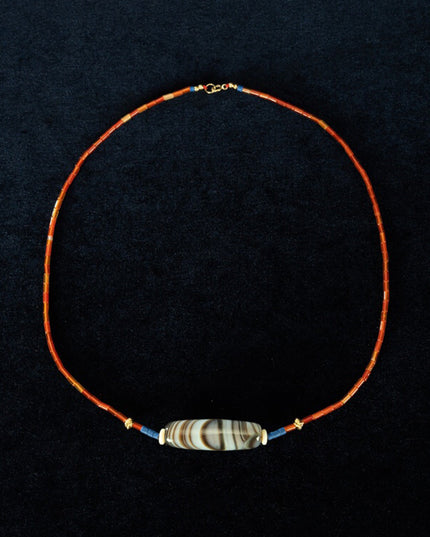 Buddha's Eye Pearl Tibetan Millennium Dzi Bead Sardonyx Natural Manifestation