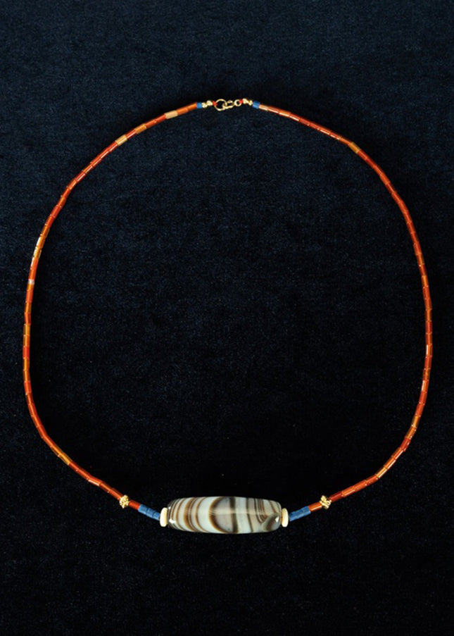 Buddha's Eye Pearl Tibetan Millennium Dzi Bead Sardonyx Natural Manifestation