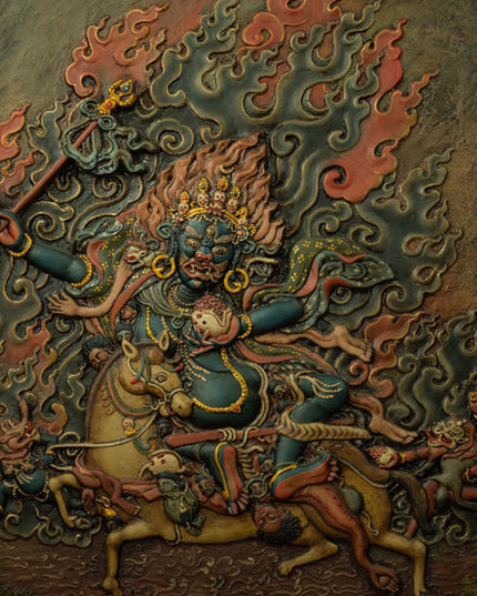 Qing Dynasty Auspicious Heavenly Mother Thangka Tibetan Thangka  Mudui Plastic Mine Color
