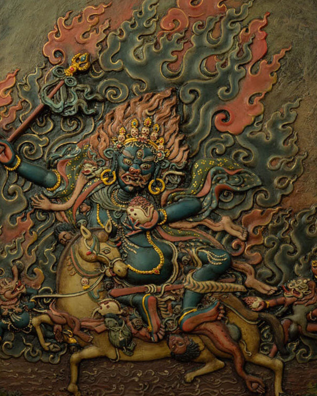 Qing Dynasty Auspicious Heavenly Mother Thangka Tibetan Thangka  Mudui Plastic Mine Color