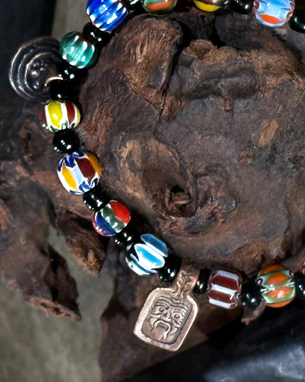 Zakirum Ancient Tibetan Nomadic Five Elements Glass Bracelet