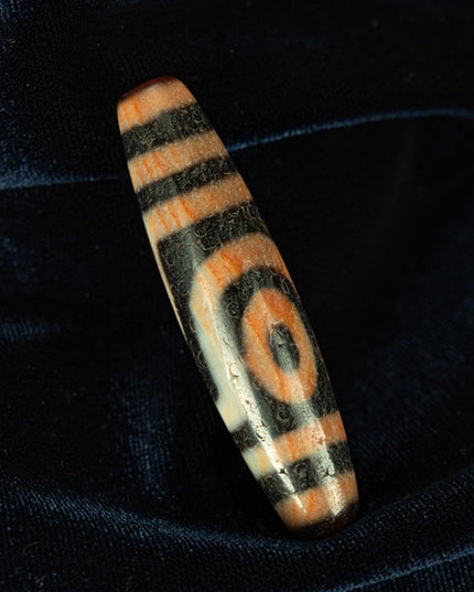 Tai Chi Vajra Two Eyes Old Dzi Beads Tibetan Millennium Dzi Beads Full of Cinnabar