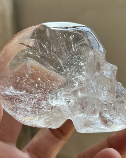 Quartz Crystal Skull Expands Psychic Energy Tibetan White Crystal