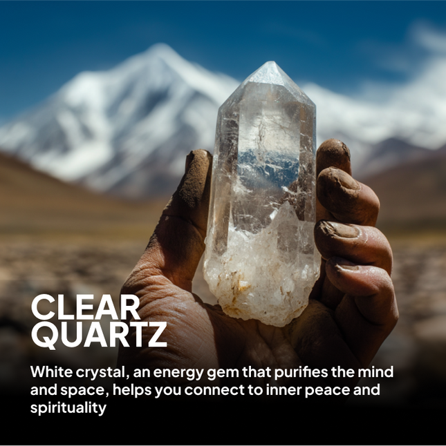 Twin Peaks Crystal Ring Tibetan Clear Quartz & Silver Purity Power Duo