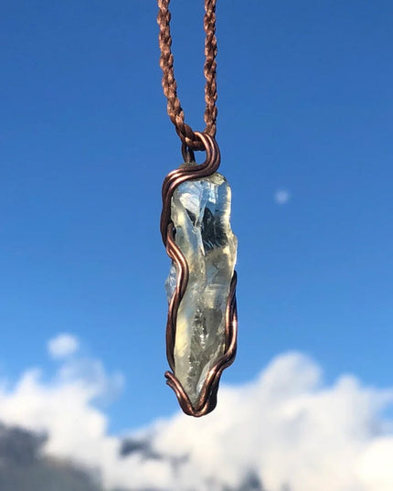 Celestial Clarity White Quartz Copper Pendant