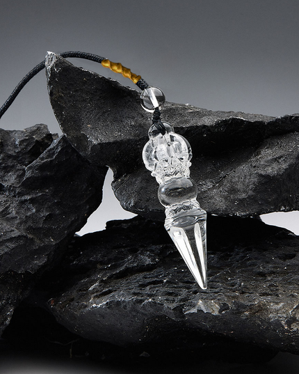 Vajra Demon Subduing Pestle Obstruction Removal Crystal Kailash Energy Blessing Himalaya Tibetan White Crystal