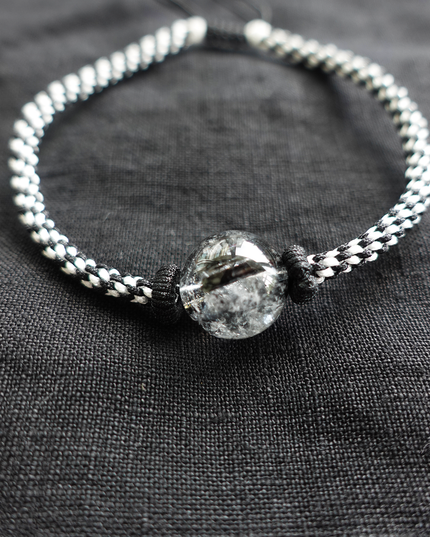 Handcrafted black Rutilated Quartz Anklet