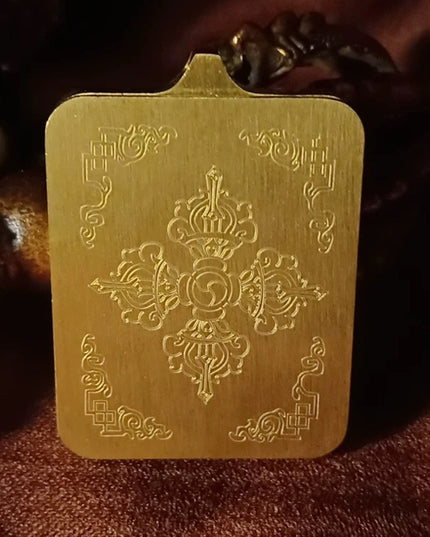 Tibetan Hand-Painted Thangka Pendant - Medicine Buddha Talisman