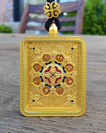 Hand-Painted Mount Kailash Thangka Gau Pendant