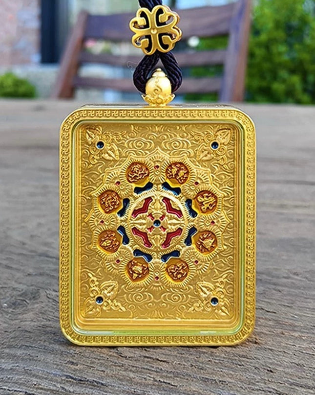 Hand-Painted Mount Kailash Thangka Gau Pendant