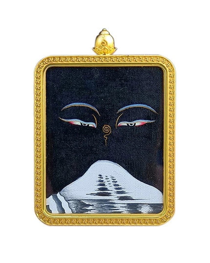 Hand-Painted Mount Kailash Thangka Gau Pendant
