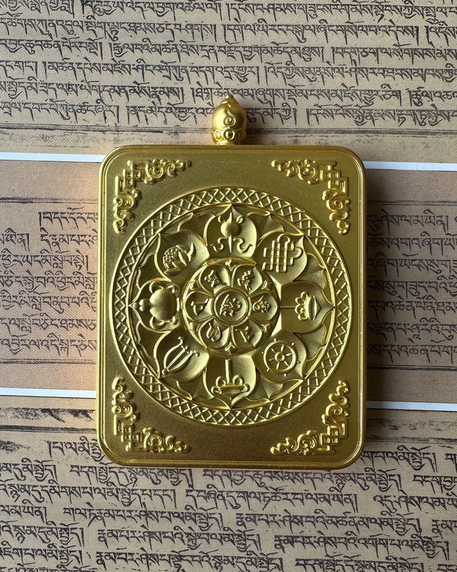 Hand-Painted Buddha Eye Thangka Pendant - Wisdom Eye Necklace