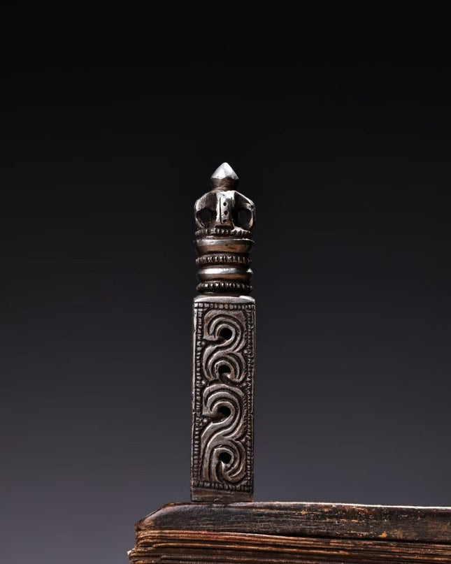 Auspicious Vajra Seal Pendant | Meteoric Iron Talisman Stamp for Protection and Blessings