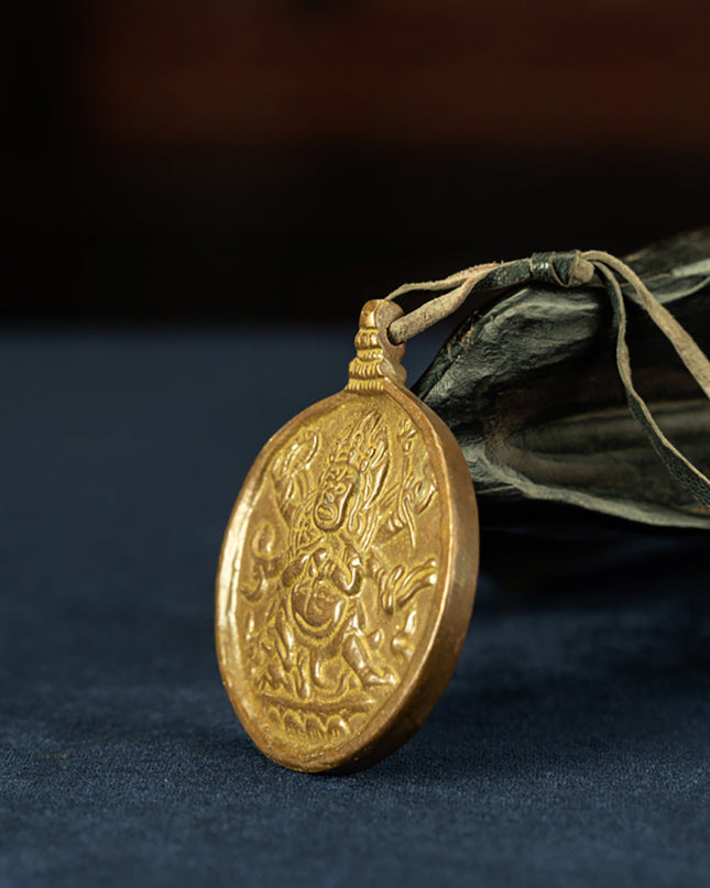 Extremely Rare Qing Dynasty The King of  Copper Nine Palaces Bagua Pendant with Lifetime Talisman