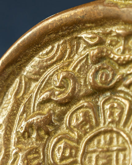 Extremely Rare Qing Dynasty The King of  Copper Nine Palaces Bagua Pendant with Lifetime Talisman