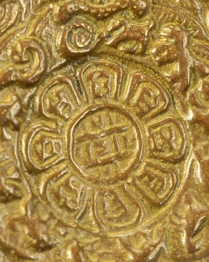 Extremely Rare Qing Dynasty The King of  Copper Nine Palaces Bagua Pendant with Lifetime Talisman
