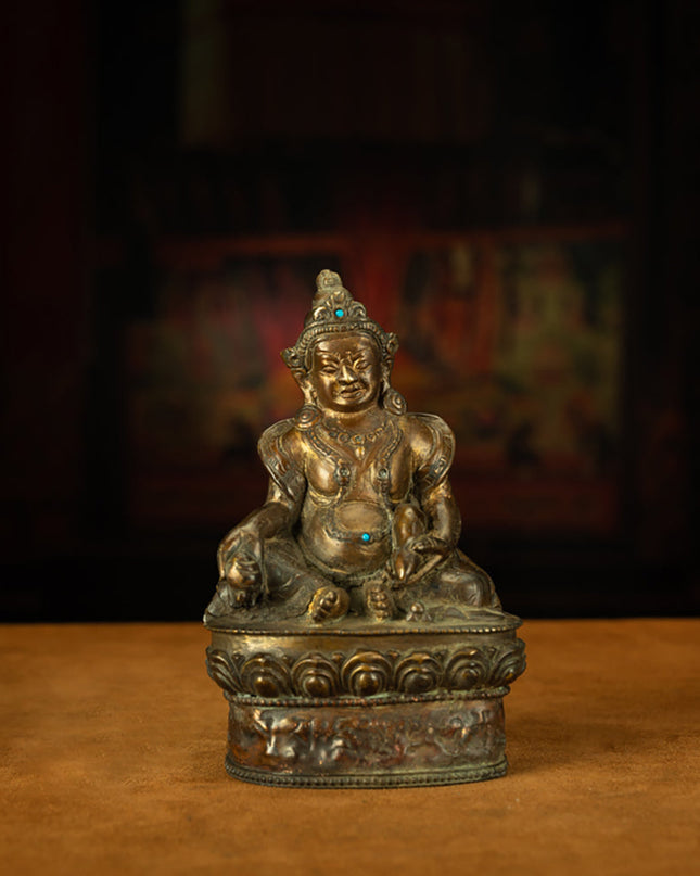 Extremely Rare Ming Dynasty Tibetan Pala Style Gilded Yellow Jambhala
