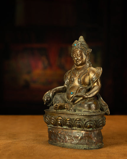 Extremely Rare Ming Dynasty Tibetan Pala Style Gilded Yellow Jambhala