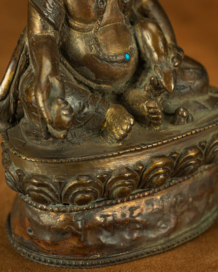 Extremely Rare Ming Dynasty Tibetan Pala Style Gilded Yellow Jambhala