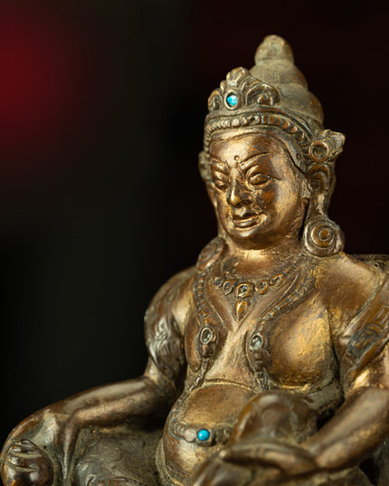 Extremely Rare Ming Dynasty Tibetan Pala Style Gilded Yellow Jambhala