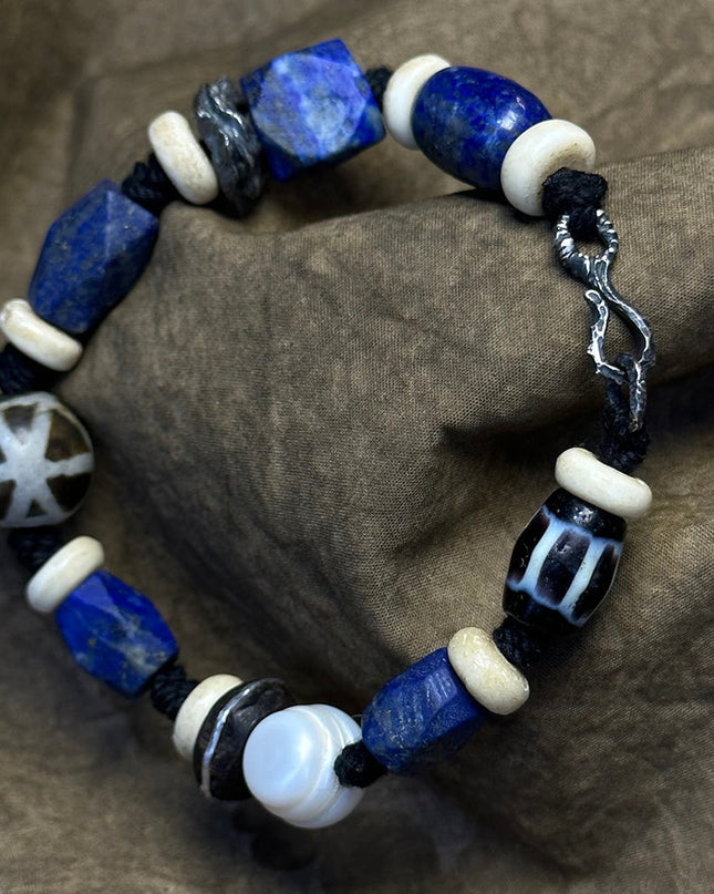 Spiritual Compass Lapis & Crystal Bracelet