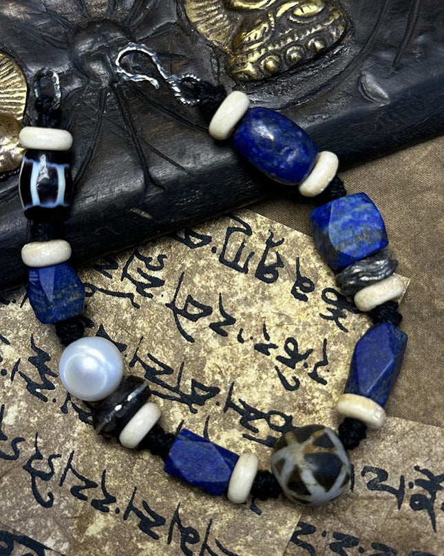Spiritual Compass Lapis & Crystal Bracelet