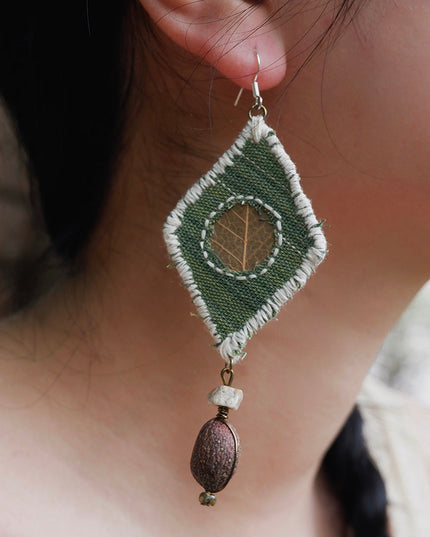 Earth Harmony Leaf & Gemstone Earrings