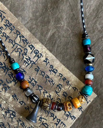 Tibetan Prosperity Blessing Gemstone Necklace