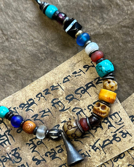 Tibetan Prosperity Blessing Gemstone Necklace