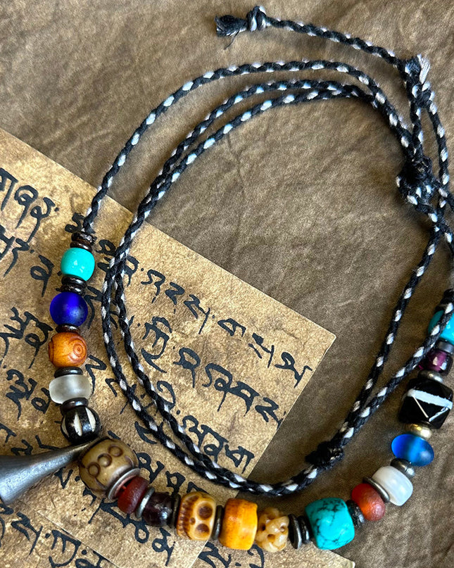 Tibetan Prosperity Blessing Gemstone Necklace